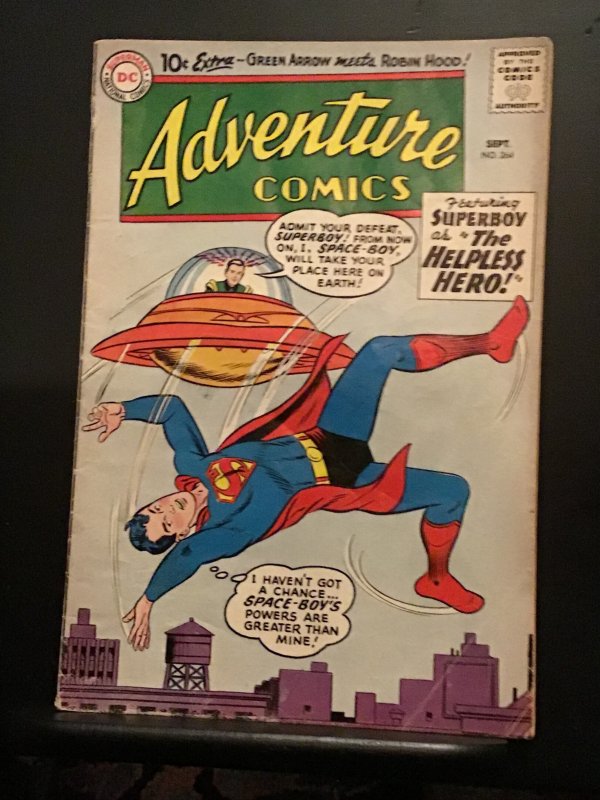 Adventure Comics #264 (1959) Aquman, Green Arrow key, Spaceboy meets Supeboy VG+