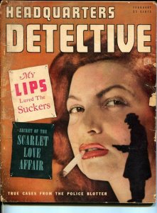 HEADQUARTERS DETECTIVE-FEB 1948-SPICY-MURDER-VICE-SEX-RAPE-STRANGULATION-good G