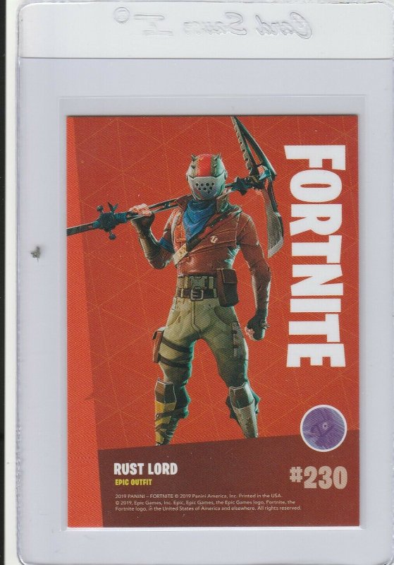 Fortnite Rust Lord 230 Epic Outfit Panini 2019 trading card series 1