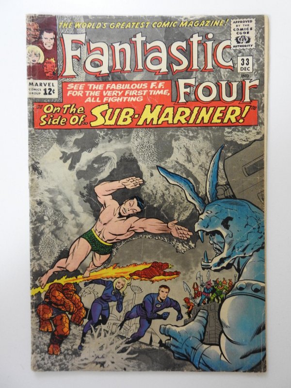 Fantastic Four #33 (1964) GD+ Condition! Moisture stain