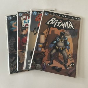 Realworlds Batman Wonder Woman Jla Superman Lot Of 4 Near Mint Nm DC