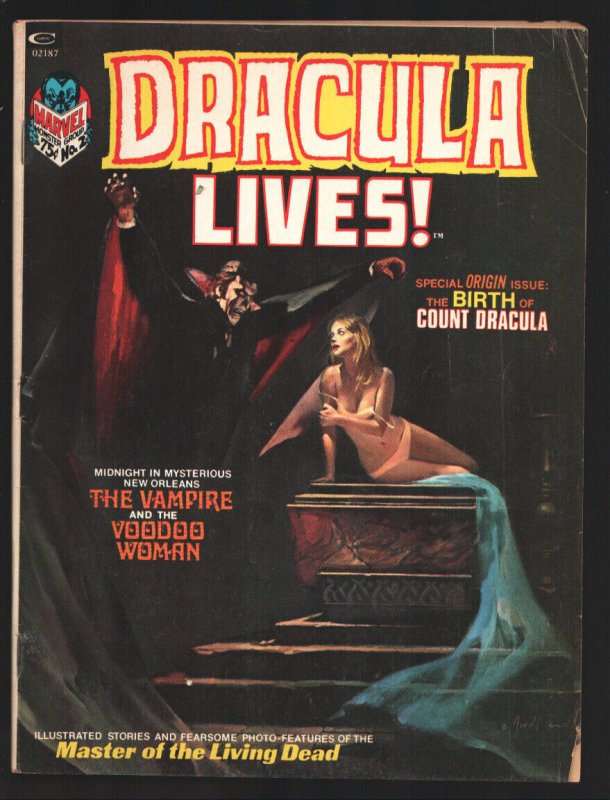 Dracula Lives #2 1973-Marvel-Dracula origin-Neal Adams-Jim Starlin-Stan Lee-M...