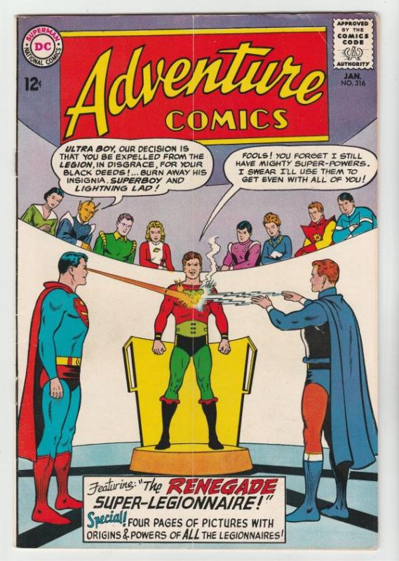 Adventure Comics #316 (Jan-64) FN/VF Mid-High-Grade Legion of Super-Heroes (S...