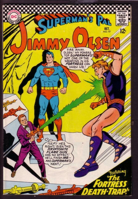 SUPERMAN'S PAL JIMMY OLSEN #97 1966-KRYPTONITE FLAME-DC VG