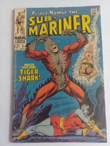 Sub-Mariner #5 - Namor - 1st appearance Tiger Shark - KEY - 1968 - VG