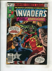 INVADERS #40 (6.5) NEWSSTAND, BARON BLOOD!! 1979