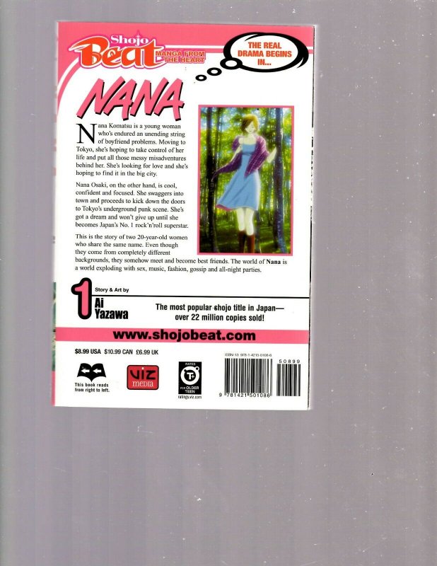 Nana Volume # 1 Shojo Beat Manga TPB Graphic Novel Ai Yazawa Drama J24