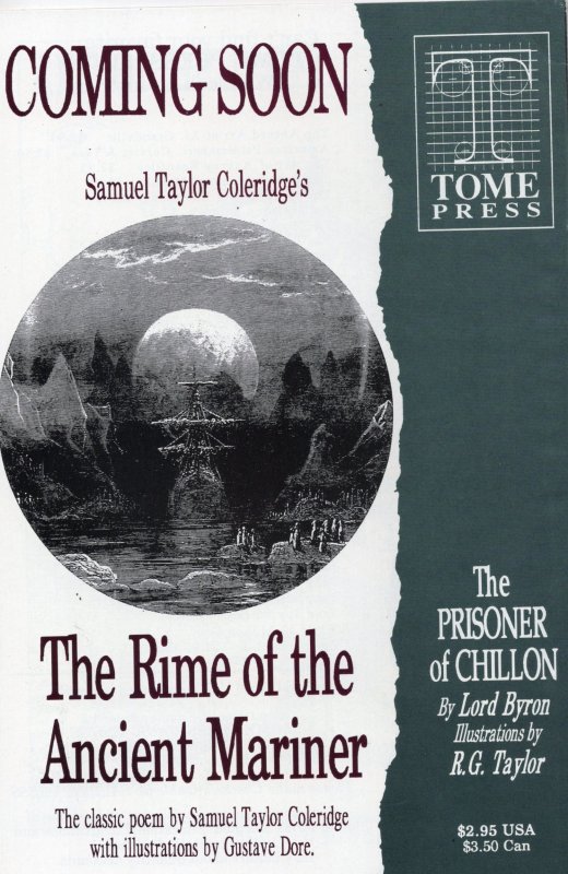 Prisoner of Chillon #1 (1992)Comic Book Tome Press Grade VF 8.0