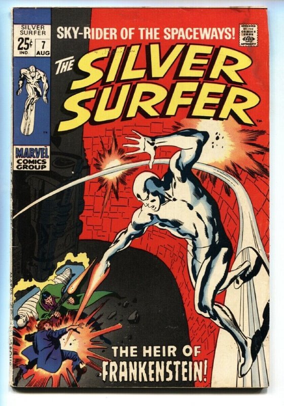 THE SILVER SURFER #7 1969-FRANKENSTEIN-JOHN BUSCEMA ART g/vg