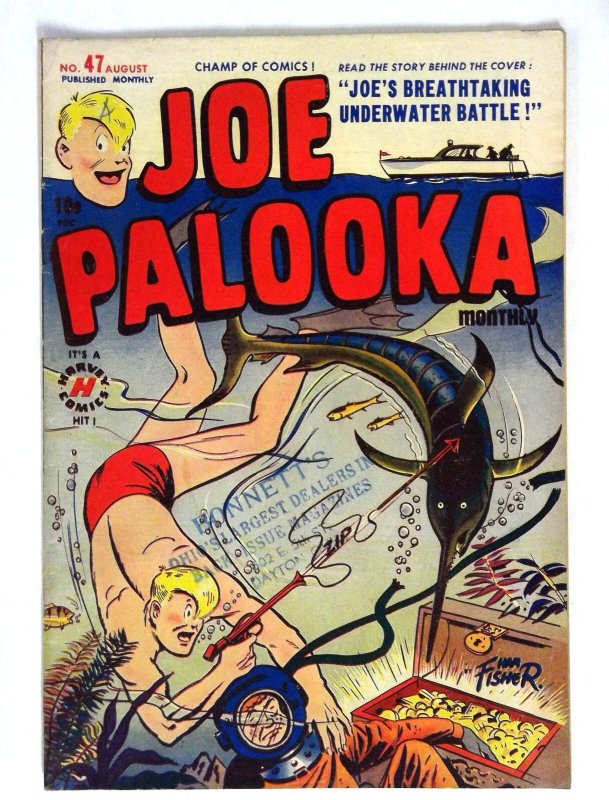 Joe Palooka #47 underwater battle Harvey Comics (1951) FN
