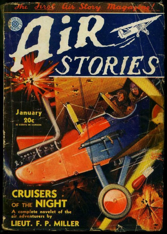 Air Stories Pulp January 1932- Belarski cover- FP Miller G+