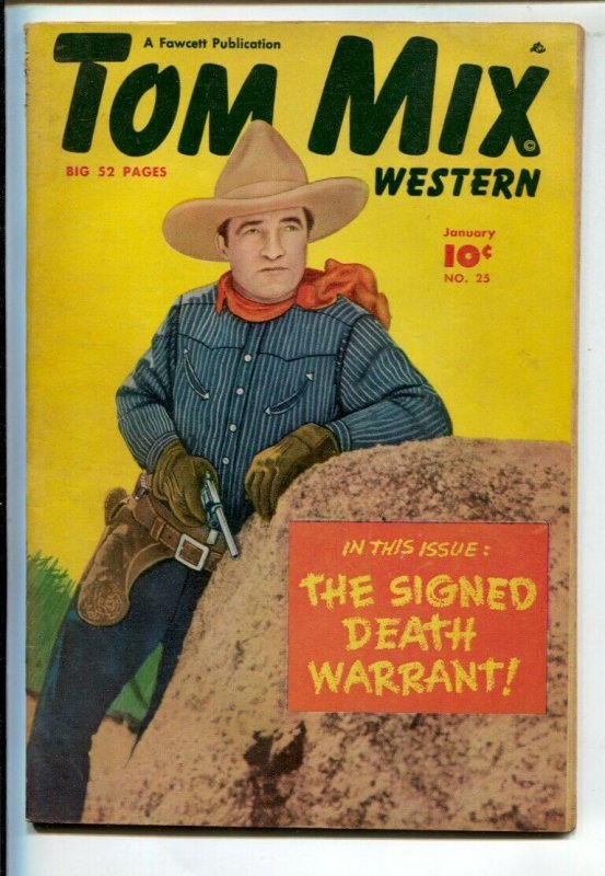 Tom Mix Western #25 1950-Fawcett-photo cover-Carl Pfeufer story art-VG