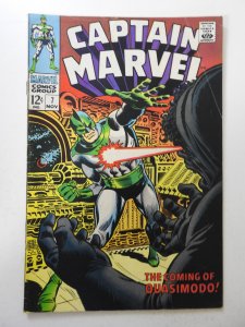 Captain Marvel #7 (1968) VG Condition moisture stain, cover detached top staple