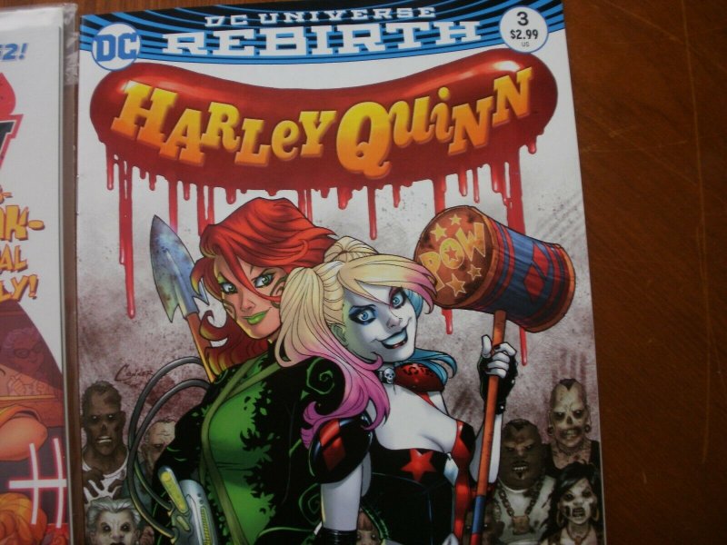 2 HARLEY QUINN Comic Book: #3 (DC Universe Rebirth) & #4 (The New 52)