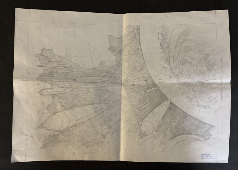 Original ALEX SCHOMBURG Preliminary No Exhaust Pencil Comic Sci-Fi Art Sketch!