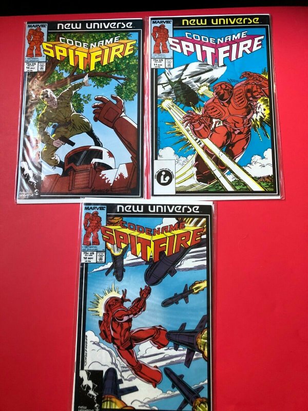 NEW UNIVERSE: CODE NAME SPITFIRE V1 # 10,11,12  1987  MARVEL / NM  CONDITION