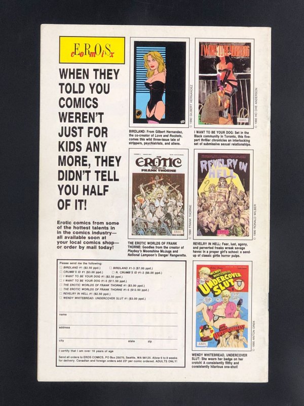 Wendy Whitebread, Undercover Slut #1 (1990)