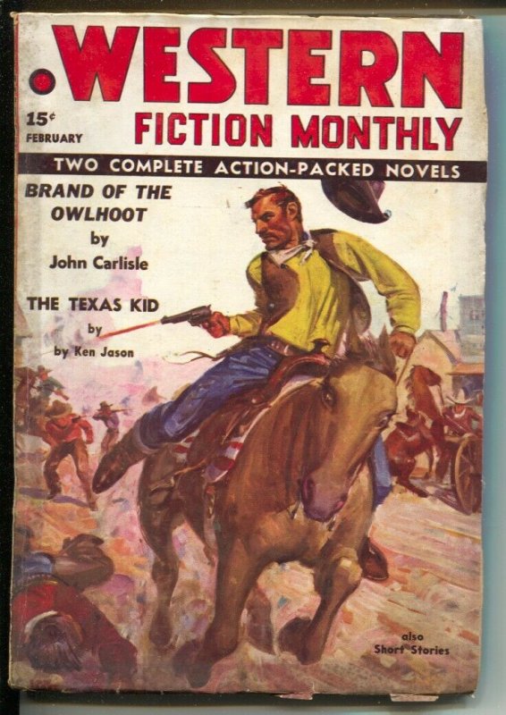 Western Fiction Monthly 2/1937-Red Circle-Texas Kid--Ken Jason-J W Scott cove...