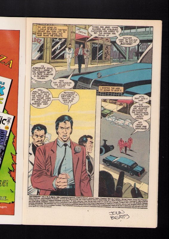 Punisher #3 - INTERIOR PAGE SIGNED BY JOHN BEATTY! (7.0) 1986