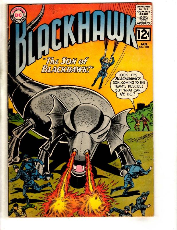 Blackhawk # 180 FN/VF DC Silver Age Comic Book Raven's 1963 Army Navy JL14