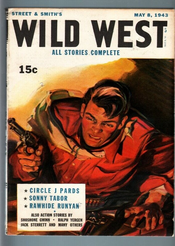 WILD WEST WEEKLY 5/8/1943-WESTERN PULP-RAWHIDE RUNYAN VF-