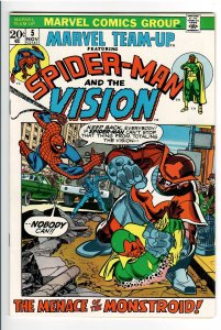 MARVEL TEAM UP 5 VF/NM 9.0! VISION! 1st APP.MONSTROID!