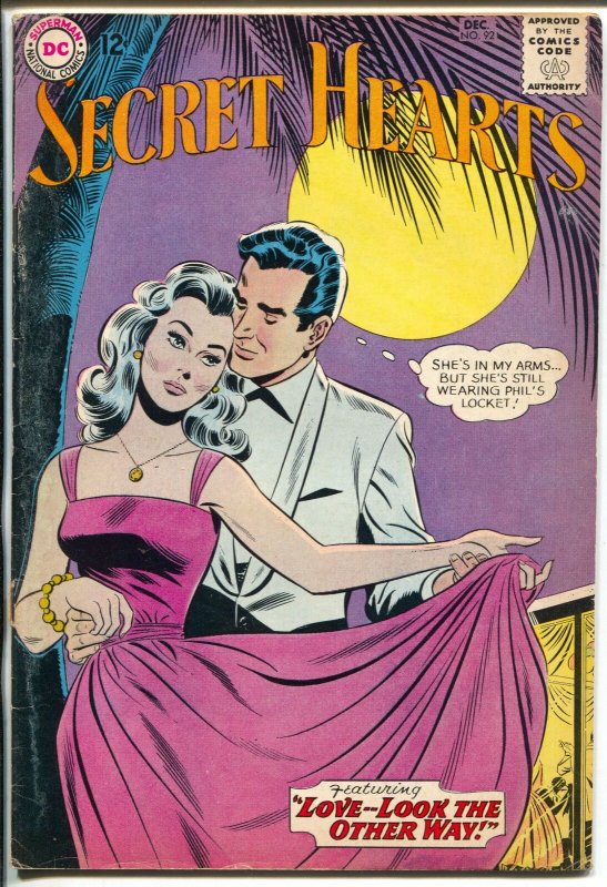 Secret Hearts #92 1963-DC-monnlight night cover-romance-VG+ 