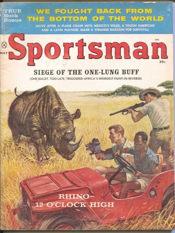 Sportsman 5/1960 Rhino attack cover-Ed Emsh-Vic Prizio-pulp thrills-G/VG