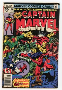 Captain Marvel #50 (1968 v1) Al Milgrom Avengers Iron Man Scarlet Witch 1st D...