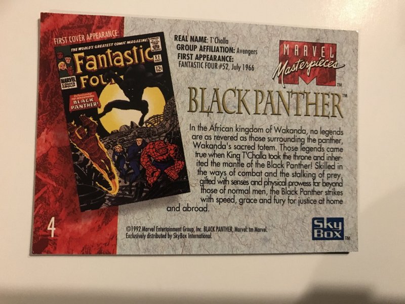 BLACK PANTHER #4 card : 1992 Marvel Masterpieces Fleer NM/M; base, Jusko art