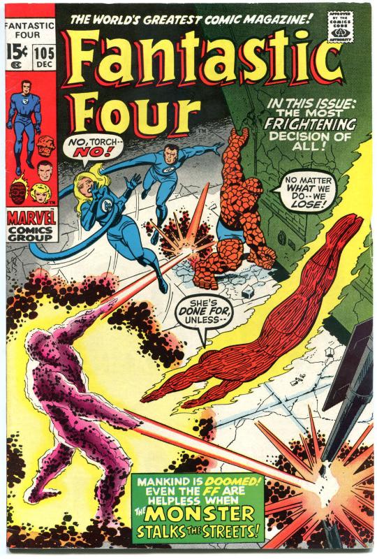 FANTASTIC FOUR #105, FN+, Monster, John Romita, 1961, more FF in store, QXT