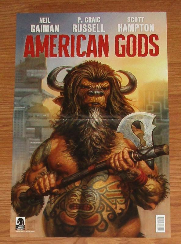 Neil Gaiman American Gods Folded Promo Poster 11 x 17 (Dark Horse, 2017) - ...