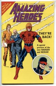AMAZING HEROES #58 1984 - comics - Alan Moore - Badger - Nexus