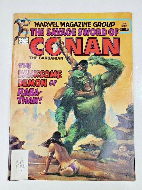 Savage Sword of CONAN #84 Joe Chiodo Cover 1983 Marvel Comics 