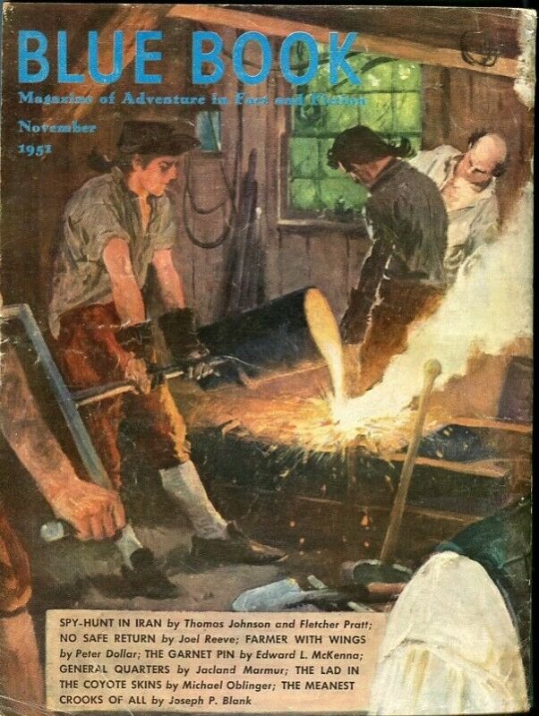 BLUE BOOK PULP-NOV 1951-GUSTAVSON COVER-PAUL REVERE-NELSON BOND-COHEN-PEACOCK VG