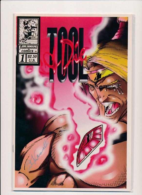 Tool & Die #1 Red Variant Signed Caravette Flashpoint Comics ~ VF+ 1994 (HX621)