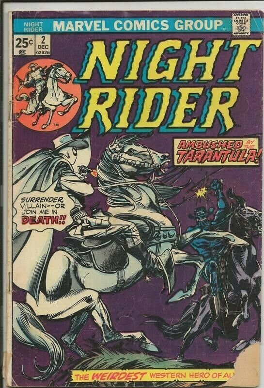 Night Rider #2 ORIGINAL Vintage 1974 Marvel Comics 