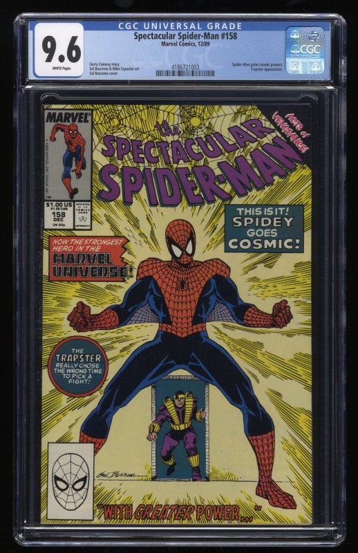 Spectacular Spider-Man #158 CGC NM+ 9.6 White Pages