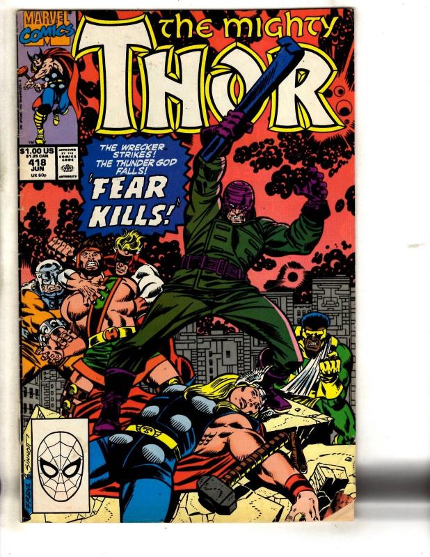 6 Mighty Thor Marvel Comic Books # 409 383 424 418 408 448 Odin Loki J314