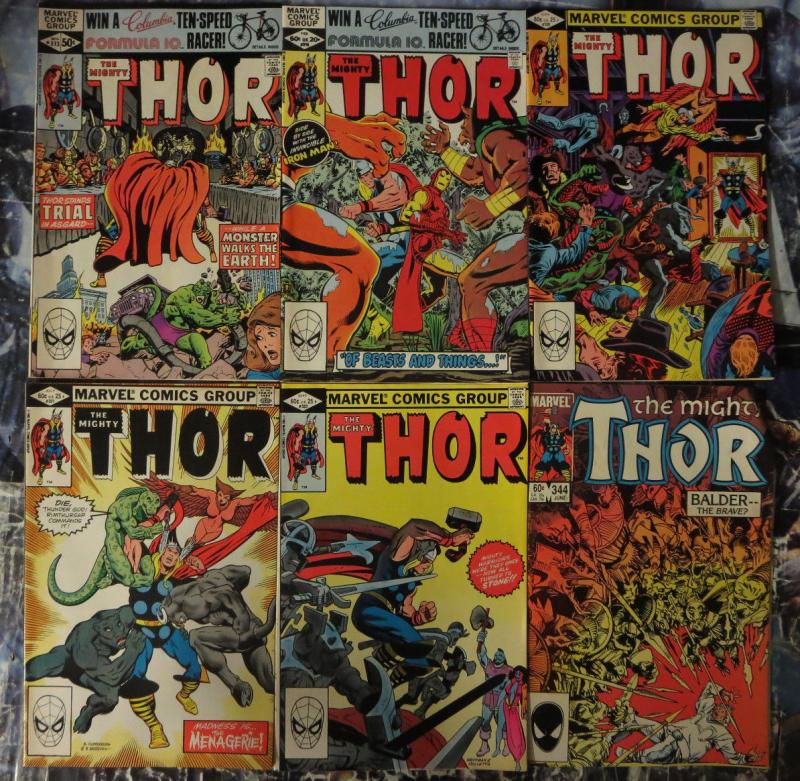 THOR 195-355, 44 dif + Ann 8-10; 1972-1985 Marvel Comics Mighty Avenger G-VG/+