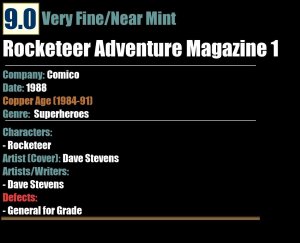 Rocketeer Adventure Magazine 1 (1988) VF/NM Dave Stevens Comico