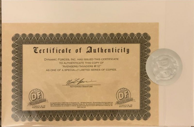 AVENGERS / INVADERS #12 Dynamic Forces Alex Ross Sketch Variant W/COA.