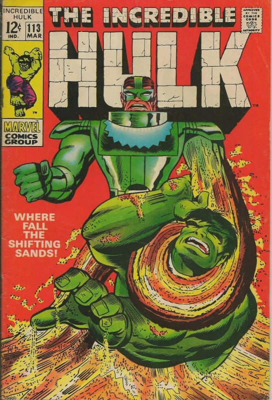 Incredible Hulk #113 ORIGINAL Vintage 1969 Marvel Comics Sandman