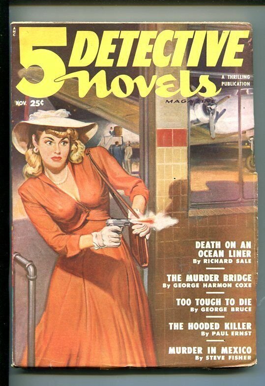 5 DETECTIVE MYSTERIES-NOV 1949-PULP-GUN MOLL-SOUTHERN STATES PEDIGREE-vf