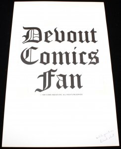 Devout Comics Fan Vintage T-Shirt Design Production STAT - 1985