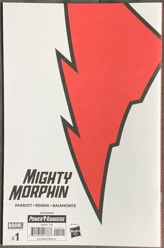 Mighty Morphin #1 Cover D Blank Sketch (2020, Boom! Studios) NM/MT