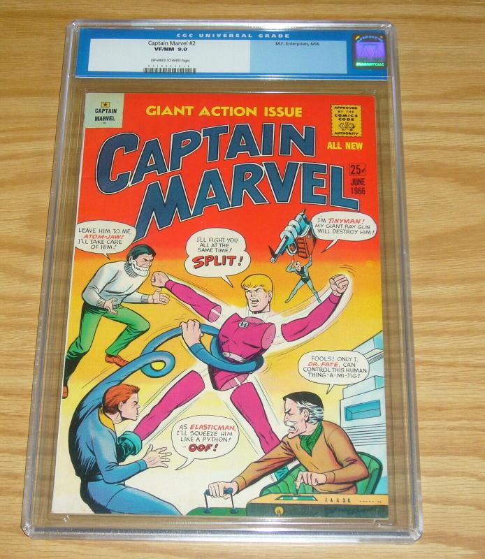 Captain Marvel #2 CGC 9.0 m.f. enterprises - highest graded - silver age 1966