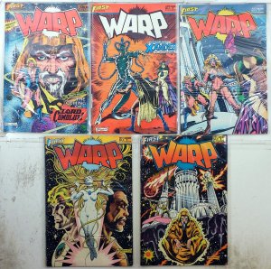 Warp Lot of 5 #1, 4, 5, 8, 9 (1983) First Comics 1st Print Comic Books