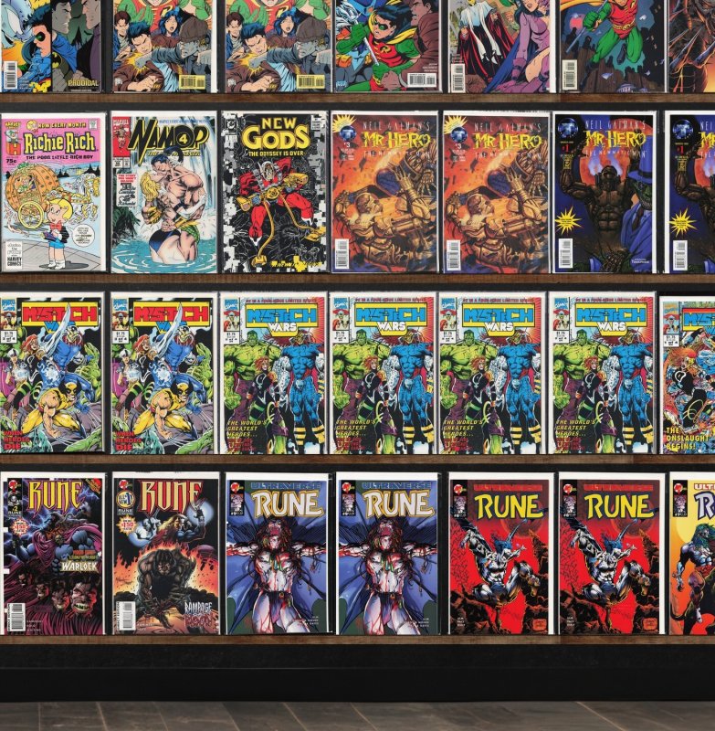 Huge Lot 140+ Comics with Rune, Robin, Mys Tech Wars, Namor & More!