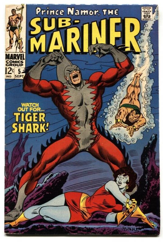 Sub-mariner #5 1968-marvel Comic 1st TIGER SHARK FN+